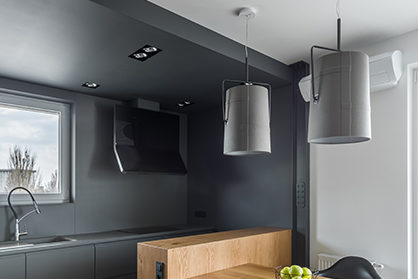 Zwarte ledverlichting voor industriële look