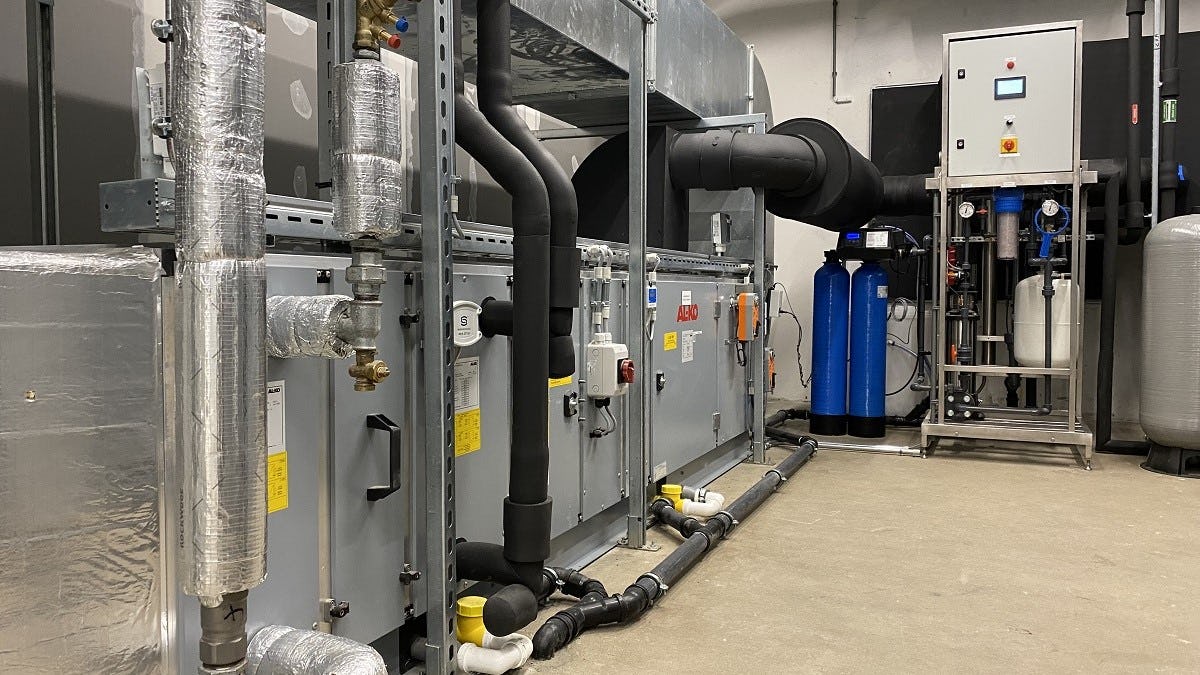 Luchtbehandelingskast met bevochtigingsapparatuur