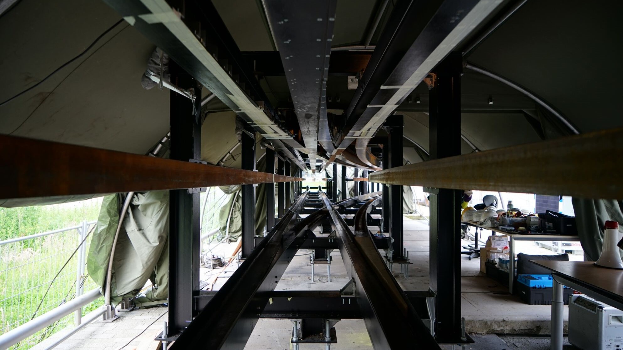 De baanwissel op de campus van TU Delft.