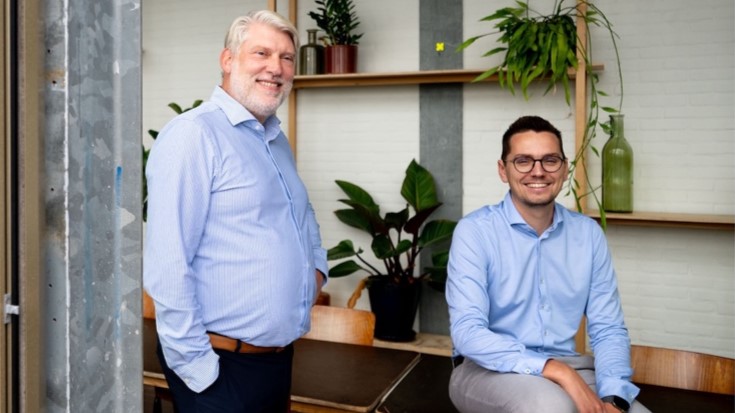 Country director Nederland Tom Dooge (links) en Pieter Bolckmans (rechts), hoofd Battery Energy Storage System (BESS) bij Octave.energy.